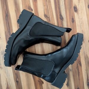 H&M Glossy Black Ankle Boots
